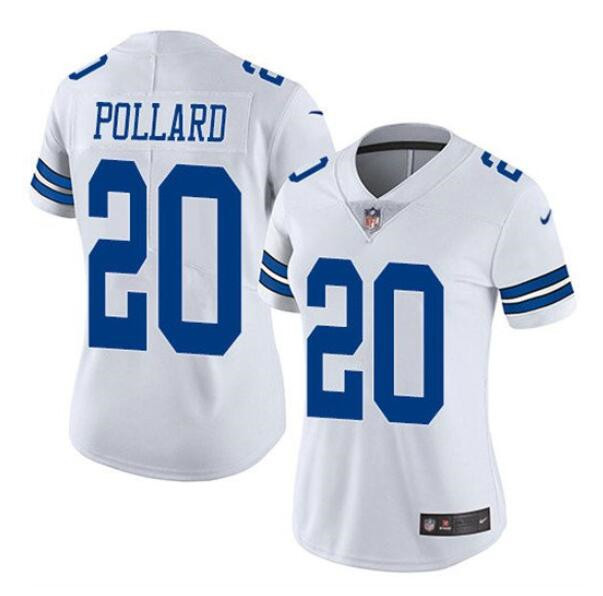 Women's Dallas Cowboys #20 Tony Pollard White Vapor Untouchable Limited Stitched Football Jersey(Run Small) Women's Dallas Cowboys #20 Tony Pollard White Vapor Untouchable Limited Stitched Football Jersey(Run Small)